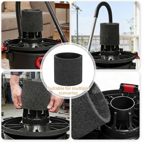 90585 Foam Sleeve VF2001 Replacements Compatible with Most Wet/Dry Vacuum Cleaners 5 Gallon and Above, Vacuum Foam Screen, Replace Part 9058500 (2) in Kuwait