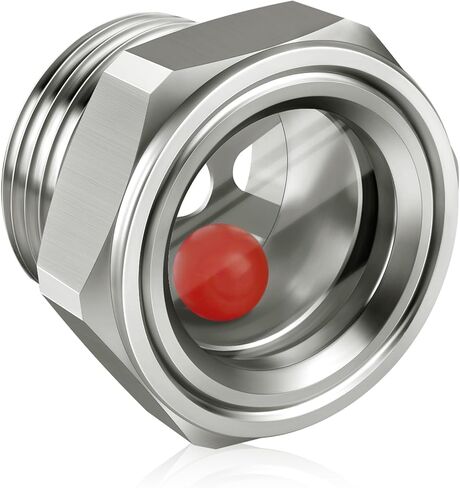 Boltigen Compressor Oil Sight Glass 1/2 NPT Male Hex Head Stainless Steel Oil Sight Glass Liquid Level Gauge Oil Indicator Window For Air Compressor Gearbox Hydraulic Tank Sight Glass (1/2'' NPT Male) in Kuwait