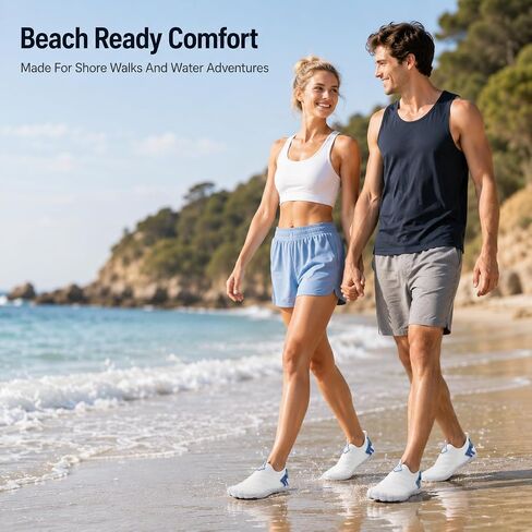 Men Women Barefoot Water Shoes Quick Dry Non Slip Mesh Aqua Socks Beach Swim in Kuwait