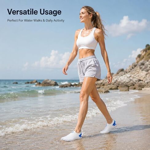 Men Women Barefoot Water Shoes Quick Dry Non Slip Mesh Aqua Socks Beach Swim in Kuwait