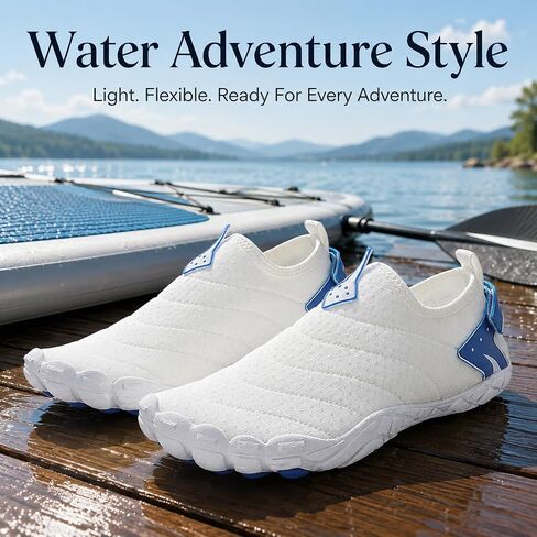 Men Women Barefoot Water Shoes Quick Dry Non Slip Mesh Aqua Socks Beach Swim in Kuwait