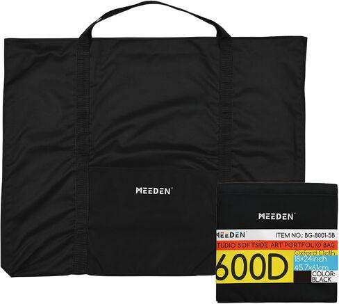 MEEDEN Soft Art Portfolio Bag: 23 x 31 Inch Black Art Canvas Portfolio Case - Waterproof 600D Oxford Carrying Storage Case for Artwork, Poster, Sketching, and Drawing in Saudi Arabia