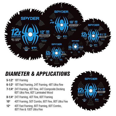 Spyder 2-Piece 12-Inch 40 and 80-Tooth Saw Blade Set for Wood (13067CA) in Kuwait