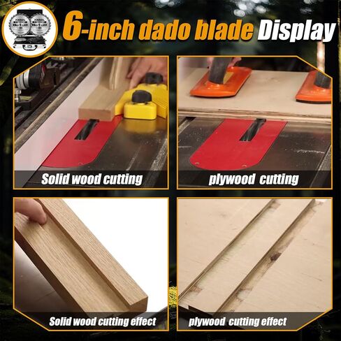 6" Pro Dado Set for Table Saw,Flat Bottom Grooves,from 1/4" to 13/16" Inch | Smooth cuts, ideal for low-power table saws in Kuwait
