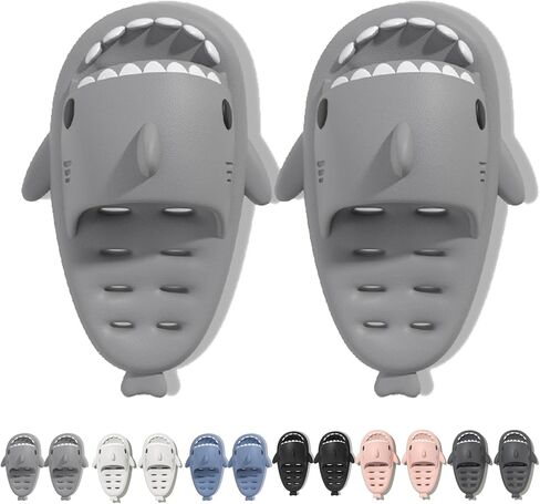 Shark Slippers Unisex Drain Hole Quick Dry Non-slip Platform Beach Pool Sandals in Kuwait