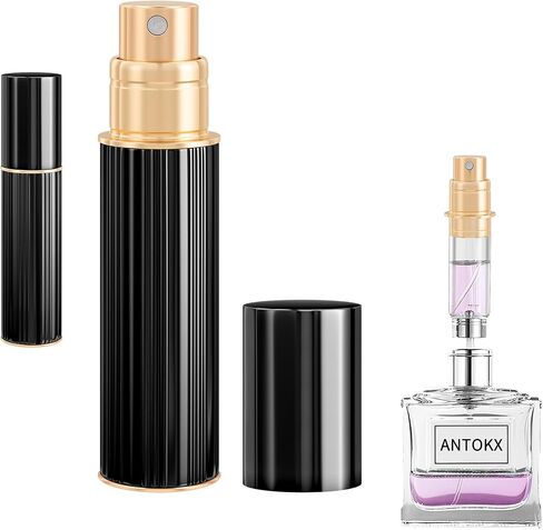رذاذ عطر قابل لإعادة الملء لزجاجة السفر - 5 مل رذاذ عطر فاخر مانع للتسرب قابل لإعادة الملء، زجاجة رذاذ عطر للسفر، زجاجة عطر صغيرة (ذهبي) in Kuwait