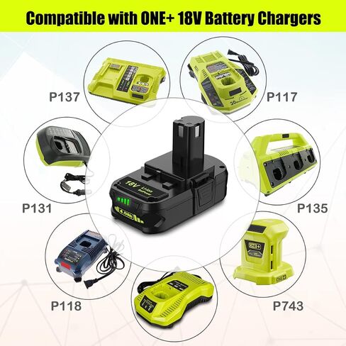 BatPower 4.0Ah 18V Battery Replacement Compatible with Ryobi 18 Volt Cordless Tools, High Performance Compact Battery Pack for 18V Drills, Impact Drivers and Fans (1 Pack) in Kuwait