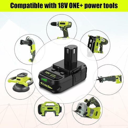 BatPower 4.0Ah 18V Battery Replacement Compatible with Ryobi 18 Volt Cordless Tools, High Performance Compact Battery Pack for 18V Drills, Impact Drivers and Fans (1 Pack) in Kuwait