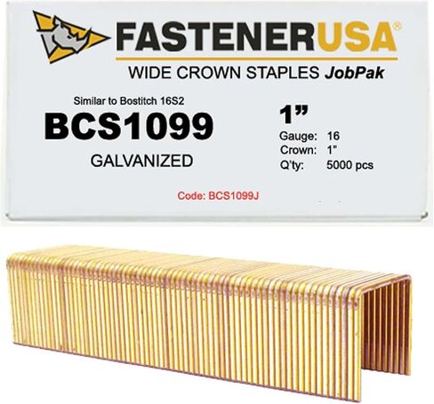 1" Leg x Wide Crown 16GA GALV 16S2 Staples 5,000ct in Saudi Arabia