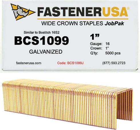 1" Leg x Wide Crown 16GA GALV 16S2 Staples 5,000ct in Saudi Arabia