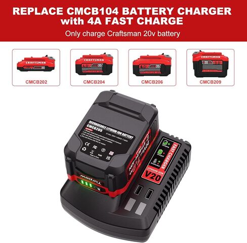 Upgraded Designed for Craftsman 20V Battery V20 Battery for CMCB205 CMCB204 CMCB206 CMCB202 CMCB201 20V Cordless Power Tools, Long Lasting & Fast Charging Working All Day in Kuwait