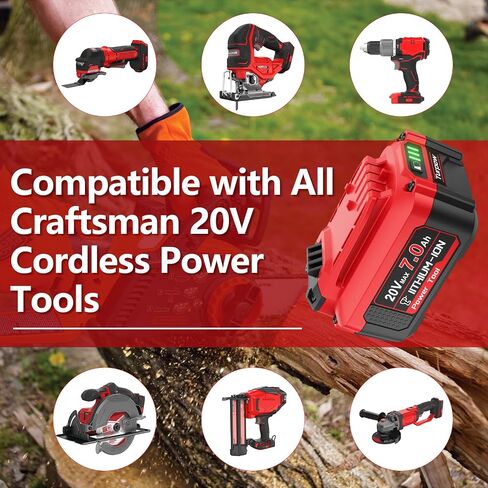 Upgraded Designed for Craftsman 20V Battery V20 Battery for CMCB205 CMCB204 CMCB206 CMCB202 CMCB201 20V Cordless Power Tools, Long Lasting & Fast Charging Working All Day in Kuwait