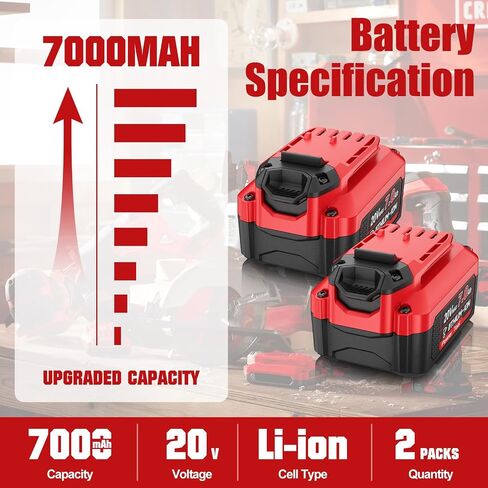 Upgraded Designed for Craftsman 20V Battery V20 Battery for CMCB205 CMCB204 CMCB206 CMCB202 CMCB201 20V Cordless Power Tools, Long Lasting & Fast Charging Working All Day in Kuwait