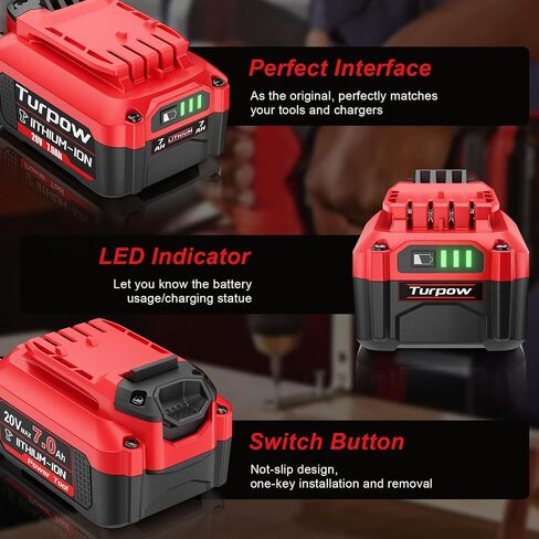 Upgraded Designed for Craftsman 20V Battery V20 Battery for CMCB205 CMCB204 CMCB206 CMCB202 CMCB201 20V Cordless Power Tools, Long Lasting & Fast Charging Working All Day in Kuwait