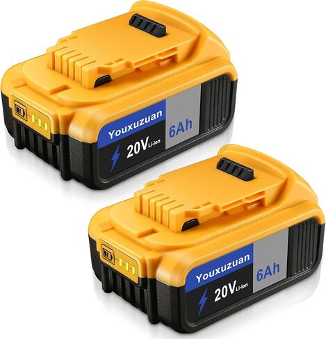 6 Ah Replacement for 20 Volt Battery Replacement Compatible with 20V MAX Battery Tools & Chargers (DCB200/DCB204/DCB206 etc) 2Packs in Kuwait