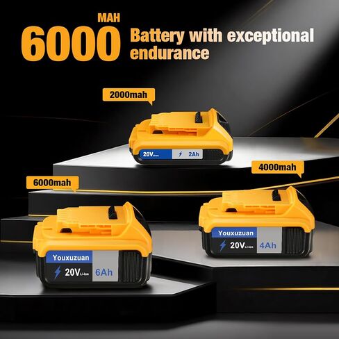 6 Ah Replacement for 20 Volt Battery Replacement Compatible with 20V MAX Battery Tools & Chargers (DCB200/DCB204/DCB206 etc) 2Packs in Kuwait