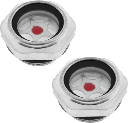 Lovelysp 2PCS G3/4" air compressor oil sight glass aluminum alloy hexagonal sight tool sight glass oil tank gauge male thread for pump air compressor parts in Kuwait