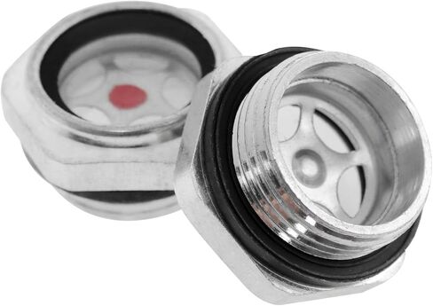 Lovelysp 2PCS G3/4" air compressor oil sight glass aluminum alloy hexagonal sight tool sight glass oil tank gauge male thread for pump air compressor parts in Kuwait