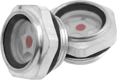 Lovelysp 2PCS G3/4" air compressor oil sight glass aluminum alloy hexagonal sight tool sight glass oil tank gauge male thread for pump air compressor parts in Kuwait
