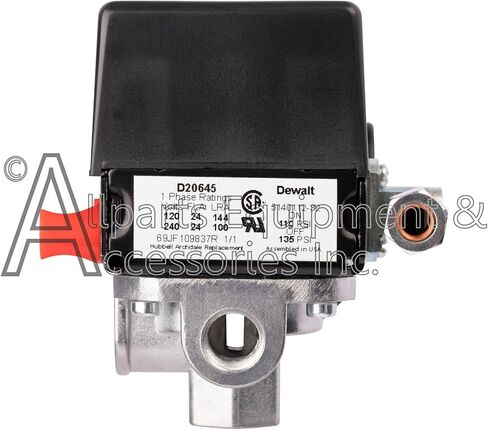 5140112-32 Pressure Switch 4-Port Base 110-135 PSI 120-240V Compatible with Craftsman, DeWalt, DeVilbiss, and Porter Cable Air Compressors in Kuwait