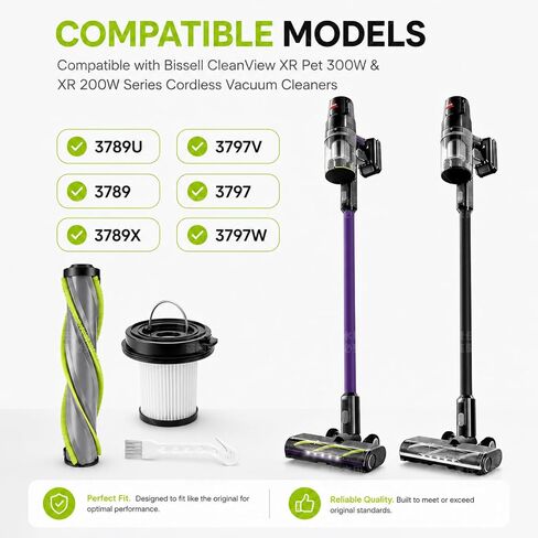 Replacement parts for Bissell Cleanview XR Pet 200W / XR 300W Powerlifter Turbo Cordless Stick Vacuum Cleaners, Accessory kits with 2 Brush Roll Bundle and 2 Filters in Kuwait