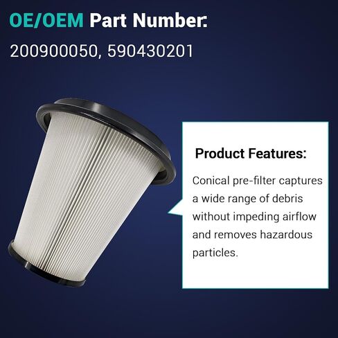 200900050 Conical Pre Filter Compatible with Pullman Ermator S26 S36 S13 F26 For Husqvarna G22 HEPA Conical Dust Extractor 590430201 in Kuwait