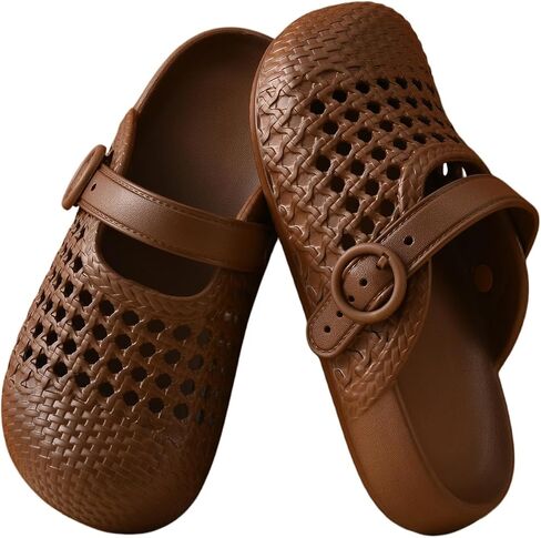 Women's Platform Sandals Breathable Woven Design Lightweight Non-Slip Garden Slippers Thick Sole Casual Walking in Kuwait