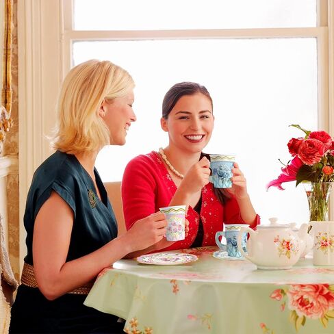 Floral Tea Party Cups and Saucers 24 Sets Paper Tea Cups with Handles Party Decoration in Saudi Arabia