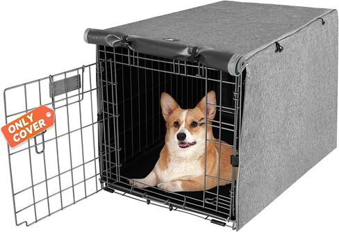 X-ZONE PET Double Door Dog Crate Cover - Polyester Pet Kennel Cover (Fits 24 30 36 42 48 inches Wire Crate) (42Inch, Tan) in Saudi Arabia