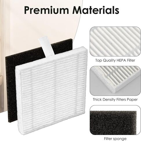 (5 Pack) T20+, T25+, T30+ HEPA Filters and Foam Filters for Airrobo T20+, T25+, T30+ Robot Vacuum Cleaner, Filter Kit, Replacement Parts, Filters Accessories Kit, Upright Filter, Canister Filters in Kuwait