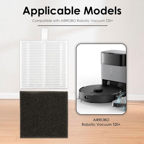 (5 Pack) T20+, T25+, T30+ HEPA Filters and Foam Filters for Airrobo T20+, T25+, T30+ Robot Vacuum Cleaner, Filter Kit, Replacement Parts, Filters Accessories Kit, Upright Filter, Canister Filters in Kuwait