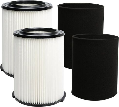 VF4000 Filter for Ridgid Shop Vac 2-Pack, Washable Ridgid Vacuum Filter with 2 Foam Sleeves, Replacement Shop Vac Filter for 5-20 Gal Ridgid & 6-9 Gal Husky Wet/Dry Vac in Kuwait