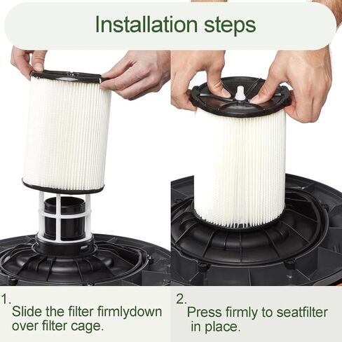 VF4000 Filter for Ridgid Shop Vac 2-Pack, Washable Ridgid Vacuum Filter with 2 Foam Sleeves, Replacement Shop Vac Filter for 5-20 Gal Ridgid & 6-9 Gal Husky Wet/Dry Vac in Kuwait
