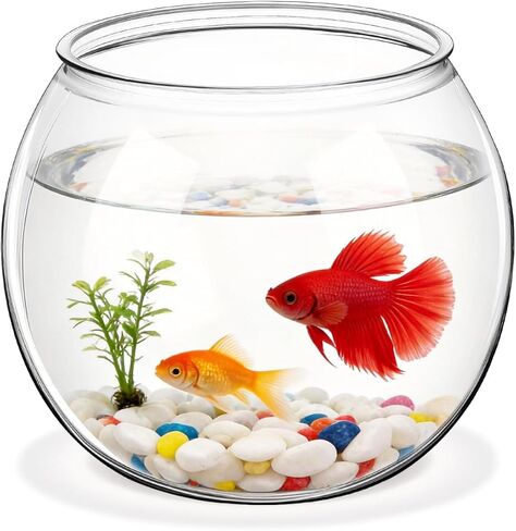 Small Fish Tank Plastic Fish Tank Desktop Tank Container Clear Globe Terrarium Transparent Round Fish Bowls Fish Keeper Golden Fish Tank Vase Plants Pot Candy Jars Ornament in Saudi Arabia