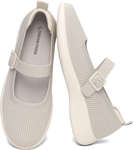 DREAM PAIRS Womens Ballet Mary Jane Flats Sneaker Shoes | Knit Arch Support Anti-slip Cushioning Machine Washable Comfortable Breathable Walking Dressy Business Office Everyday Wear in Kuwait