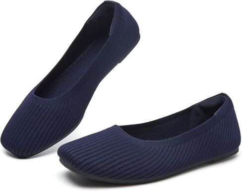 Iarus Women's Square Toe Ballet Flats Shoes Dress Slip on Shoes | Casual Business Breather Mesh knit Comfortable Dressy Office Work Teacher in Kuwait