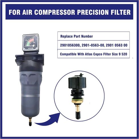 2 Pcs 2901056300 Automatic Drain Valve Kit for Air Compressor 2901-0563-00 in Kuwait