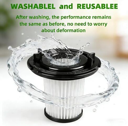 2 Pack Washable HEPA Replacement Filters Compatible with WHALL EV-691 Cordless Vacuum Cleaner Reusable Dust Filter Screen Easy to Install Comes With 1 Pcs of Cleaning Brush in Kuwait