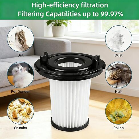 2 Pack Washable HEPA Replacement Filters Compatible with WHALL EV-691 Cordless Vacuum Cleaner Reusable Dust Filter Screen Easy to Install Comes With 1 Pcs of Cleaning Brush in Kuwait