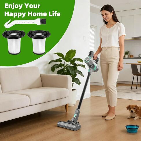 2 Pack Washable HEPA Replacement Filters Compatible with WHALL EV-691 Cordless Vacuum Cleaner Reusable Dust Filter Screen Easy to Install Comes With 1 Pcs of Cleaning Brush in Kuwait