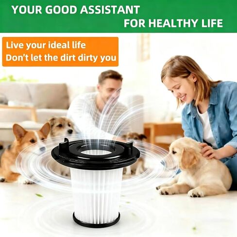 2 Pack Washable HEPA Replacement Filters Compatible with WHALL EV-691 Cordless Vacuum Cleaner Reusable Dust Filter Screen Easy to Install Comes With 1 Pcs of Cleaning Brush in Kuwait