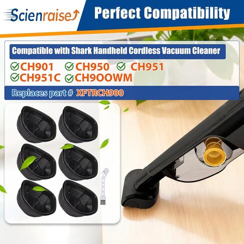 Pack of 8 Dust Cup Filters for Shark UltraCyclone Pro & Pet Pro+ Cordless Handheld Vacuums CH951 CH951C CH950 CH901 CH900WM, Compare to Part # XFTRCH900, Washable and Reusable in Kuwait
