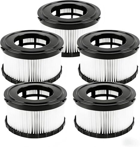 5-Pack DC5151H HEPA Filters for DEWALT DC515 DCV517 Wet Dry Vacuums | Replaces DC5151H; fits select DEWALT DC515, DCV517 and DCV517B wet/dry vacuums for routine filter replacement. in Kuwait