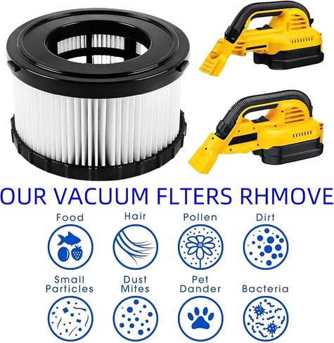 5-Pack DC5151H HEPA Filters for DEWALT DC515 DCV517 Wet Dry Vacuums | Replaces DC5151H; fits select DEWALT DC515, DCV517 and DCV517B wet/dry vacuums for routine filter replacement. in Kuwait