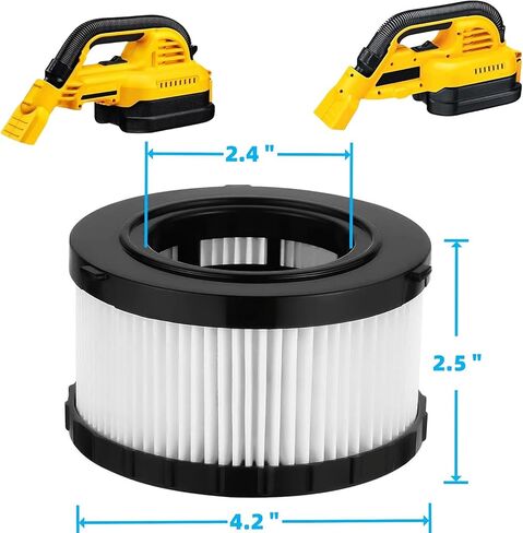 5-Pack DC5151H HEPA Filters for DEWALT DC515 DCV517 Wet Dry Vacuums | Replaces DC5151H; fits select DEWALT DC515, DCV517 and DCV517B wet/dry vacuums for routine filter replacement. in Kuwait