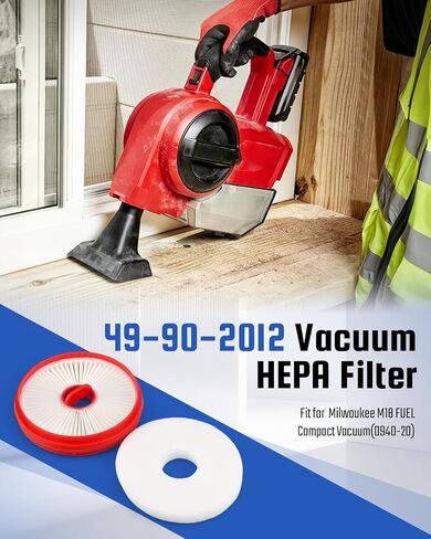 Upgrade 49-90-2012 Wet Dry Vacuum Filter Replacement Fit for Milwaukee M18 Fuel Compact Vacuum in Kuwait