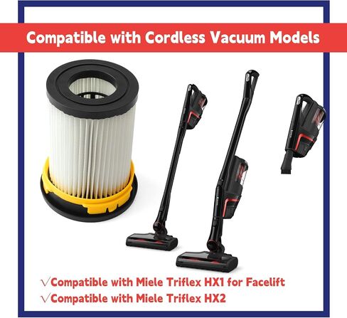 HX-FSF2 Fine Dust Filter Compatible with Miele Triflex HX1 Facelift HX2 Cordless Stick Vacuums, 2 Pcs Cleanable and Reusable Floor Cleaning Machines Cleaner Parts Replacement Plug and Play in Kuwait