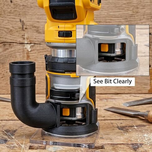 Dust Collection Port Adapter compatible with DeWalt DCW600 Palm Router, Router Dust Hood Attachment, Vacuum Connector for Woodworking Router Accessories in Kuwait