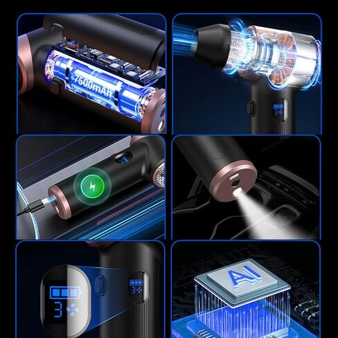 High Speed Brushless Cordless Blower Features 300g Wind Pressure 180000RPM for Intense Blasting Robust Blower in Kuwait