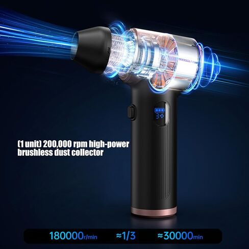 High Speed Brushless Cordless Blower Features 300g Wind Pressure 180000RPM for Intense Blasting Robust Blower in Kuwait
